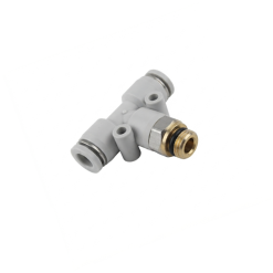 Conector pneumatic T axial cu filet pentru furtun pneumatic seria OPA gri