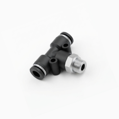 Conector pneumatic T axial cu filet pentru furtun pneumatic seria OPA Conector pneumatic T axial cu filet pentru furtun pneumatic seria OPA negru