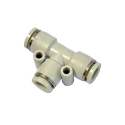 Conector pneumatic T egal ramificatie tripla seria OPE gri