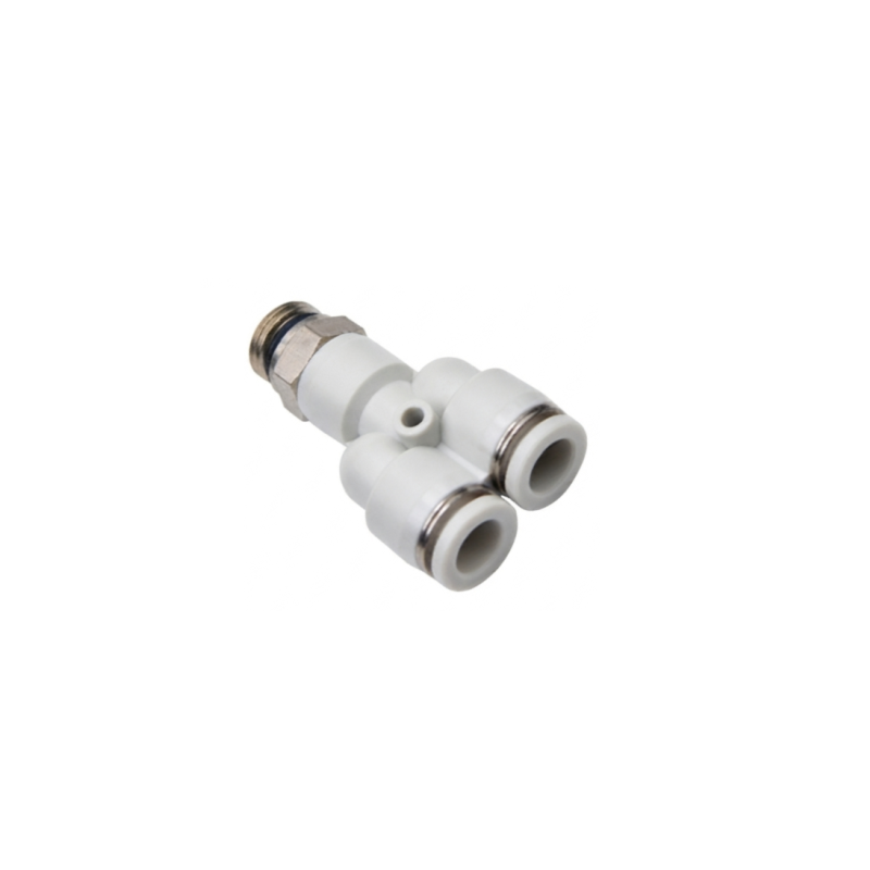 Conector pneumatic Y axial cu filet pentru furtun pneumatic seria OPX Conector pneumatic Y axial cu filet pentru furtun pneumatic seria OPX gri