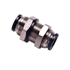 Conector pneumatic drept - mufa egala de perete seria BPM negru