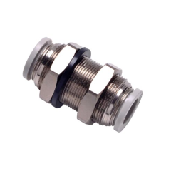 Conector pneumatic drept - mufa egala de perete seria OPM gri