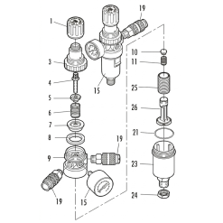 Filtru regulator cu manometru Ø40mm si doua cuple mama RPF187R