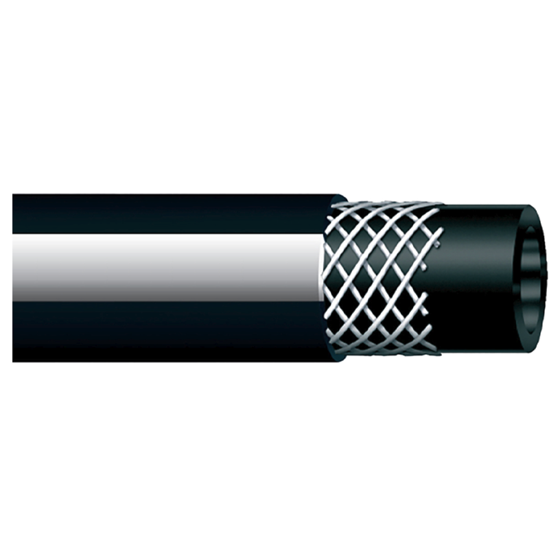 Furtun de PVC cu insertie textila, negru, 20 bar pentru aer sau apa Furtun de PVC cu insertie textila, negru, 20 bar pentru aer sau apa