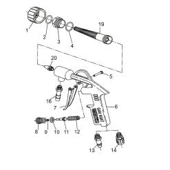 Pistol de suflat si spalat cu reglare volum apa 61AC