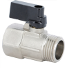 Robinet alama nichelata cu bila, maneta fluture, PTFE, 16 bar, filet interior-exterior seria 674