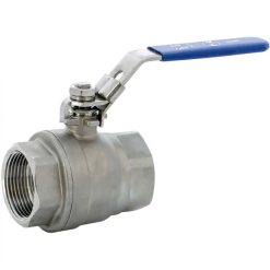 Robinet inox cu bila si levier albstru etansare PTFE seria 7151